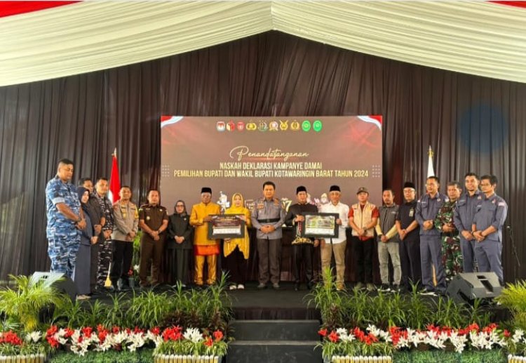 " DEKLARASI KAMPANYE DAMAI PILKADA KABUPATEN KOTAWARINGIN BARAT 2024: MENUJU PEMILU BERSIH , JUJUR , DAN BERINTEGRITAS " 