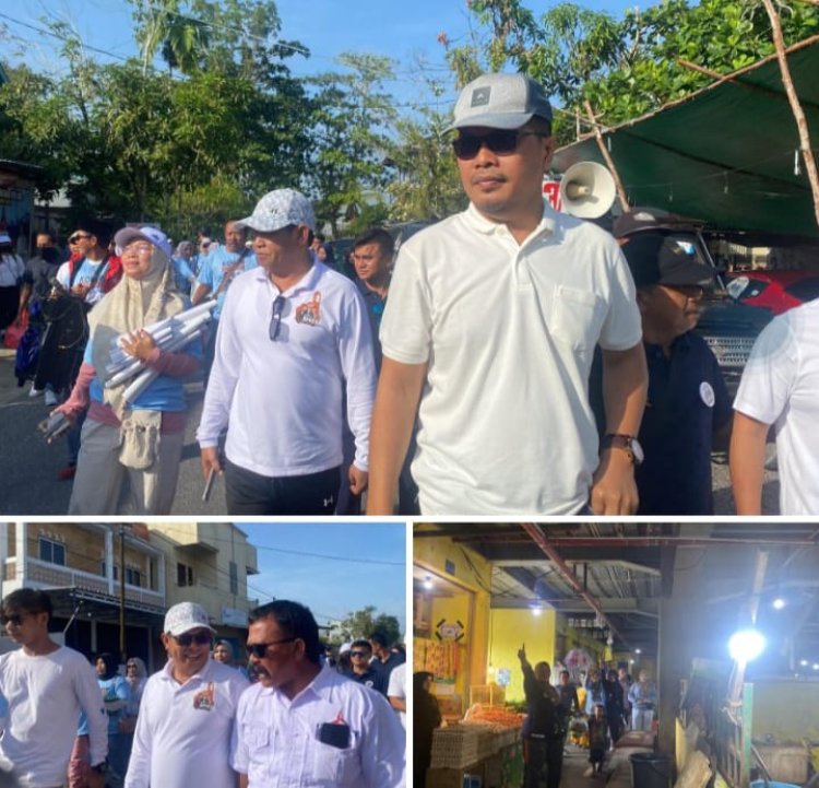 " RAHMAT HIDAYAT BLUSUKAN DI PASAR INDRA SARI : KAMPANYE SIMPATIK PENUH HARAPAN UNTUK WUJUDKAN PERUBAHAN KOTAWARINGIN BARAT " 