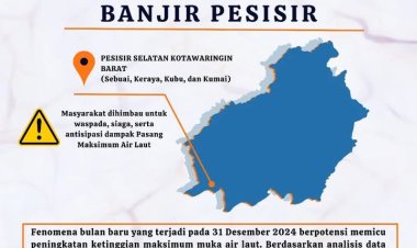 " PERINGATAN DINI BMKG KOBAR : ANCAMAN ROB MENGINTAI WILAYAH PESISIR AKIBAT FENOMENA BULAN BARU, MASYARAKAT DIHIMBAU UNTUK WASPADA " 