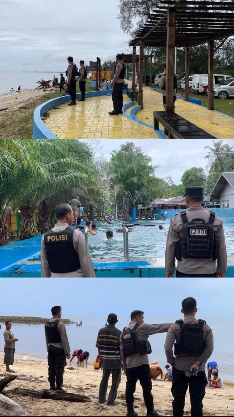 " CIPTAKAN LIBUR LEBARAN AMAN DAN NYAMAN, POLRES KOBAR GENCARKAN PATROLI DI TEMPAT WISATA " 