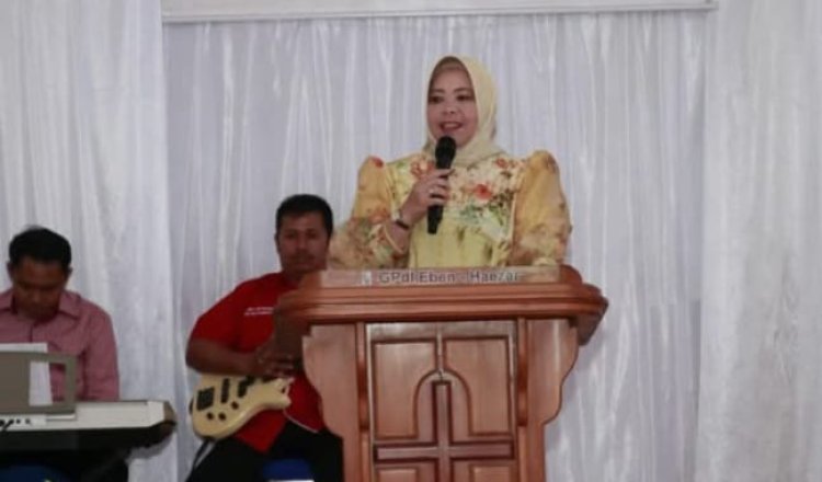 " MERAJUT PERSATUAN DALAM HARMONI, BUPATI Hj. NURHIDAYAH HADIRI HUT KE-3 API DPC KOBAR : TEGASKAN KOMITMEN PEMKAB DUKUNG ORGANISASI KEAGAMAAN "