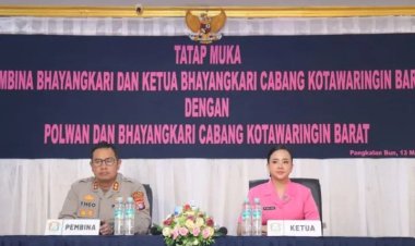 " KAPOLRES KOBAR DAN KETUA BHAYANGKARI BANGUN SINERGI DAN CITRA POSITIF POLRI LEWAT TATAP MUKA INSPIRATIF " 