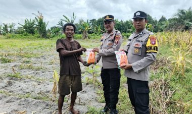 “ PANEN HARAPAN, TANAM KETAHANAN : POLSEK PANGKALAN BANTENG SERAHKAN BANTUAN BENIH JAGUNG HIBRIDA UNTUK DUKUNG PETANI LOKAL "